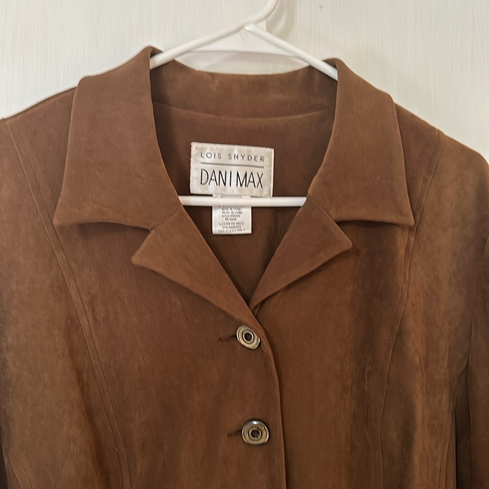 Lois Snyder Dani Max Brown Blazer Stretch and Suede Like Feel